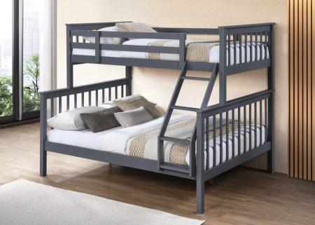 single over double grey wood bunk bed
