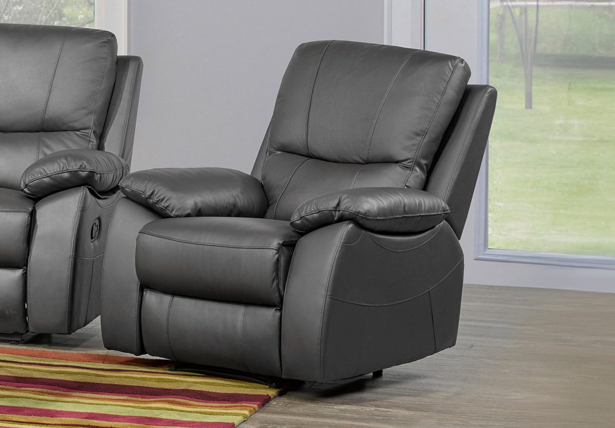 Black leather power recliner chair